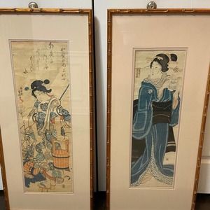 UTAGAWA KUNIYOSHI Gold Gilded bamboo framed Original UTAGAWA KUNIYOSHI “ 1860”